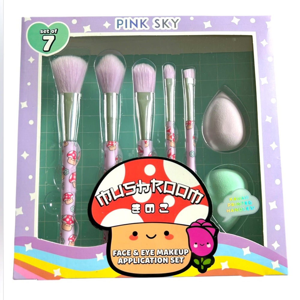 Pink Sky Mushroom Face & Eye Makeup Application Set